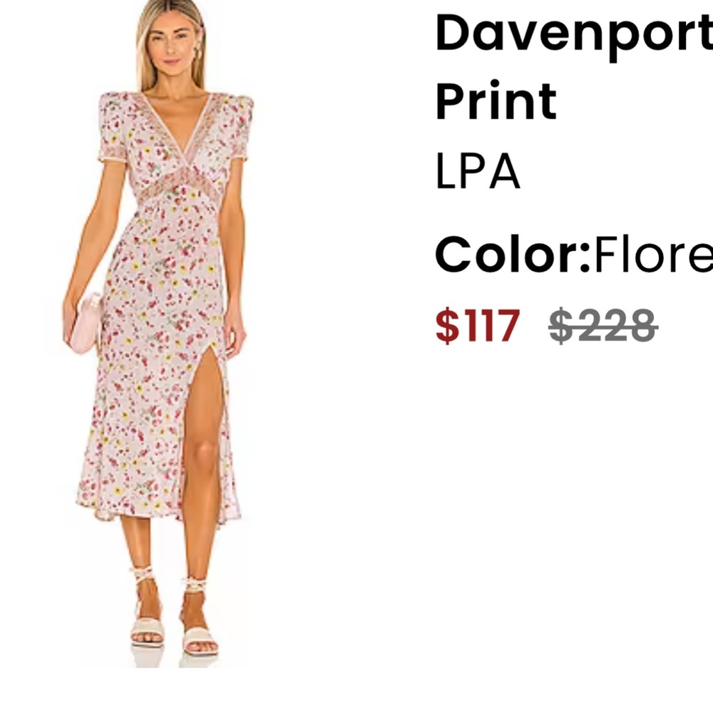 Never worn floral midi dress